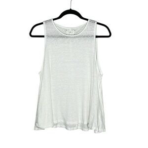 LOU & GREY White Linen Swing Hem Tank size Medium